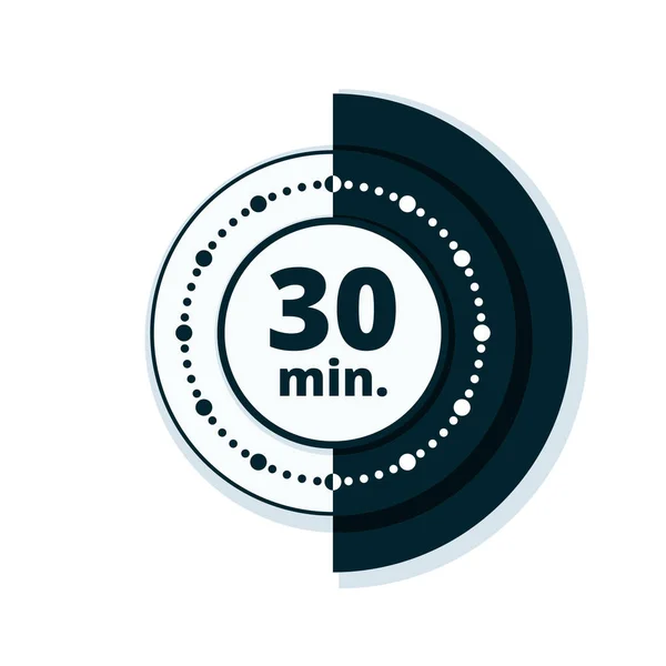 Minuten Timer Pictogram Geïsoleerd Een Witte Achtergrond Vector Illustratie — Stockvector