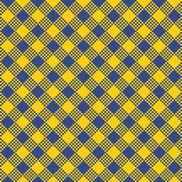 Sem Emenda Abstrato Amarelo Azul Xadrez Padrão Vetor Ilustração — Vetor de Stock