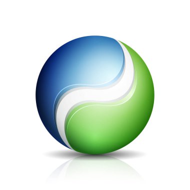 Şirket küresel yeşil logo, vektör, illüstrasyon, Eko kavramı  