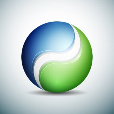 Şirket küresel yeşil logo, vektör, illüstrasyon, Eko kavramı  