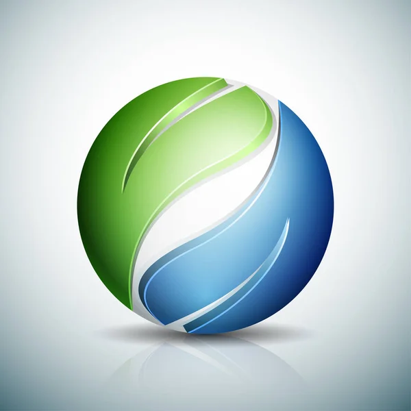 Сферический Зеленый Логотип Компании Вектор Иллюстрация Эко Концепция — стоковый вектор