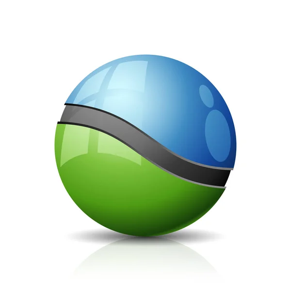 Company Spherical Green Logo Vector Illustration Eco Concept — Stock Vector