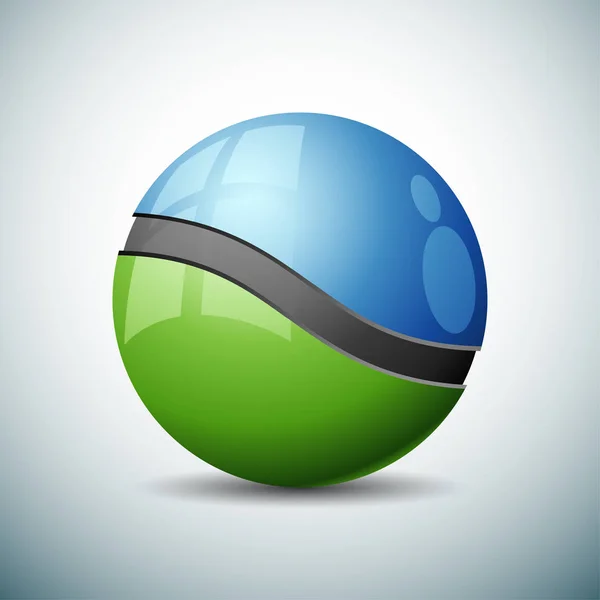Şirket Küresel Yeşil Logo Vektör Illüstrasyon Eko Kavramı — Stok Vektör