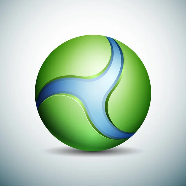 Empresa Esférica Logotipo Verde Vector Ilustración Concepto Ecológico — Archivo Imágenes Vectoriales