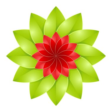 Beyaz arka plan, vektör, illüstrasyon izole parlak çiçek logosu