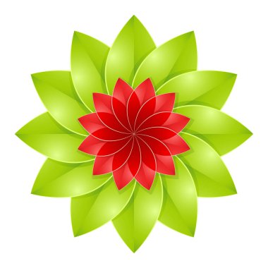 Beyaz arka plan, vektör, illüstrasyon izole parlak çiçek logosu