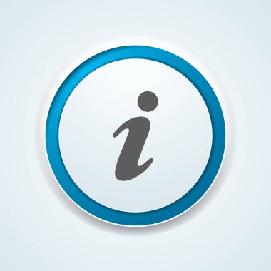 Beyaz arka plan üzerinde yuvarlak bilgi düğmesi 