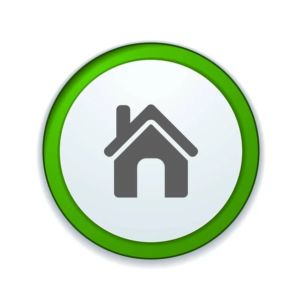 Grüne Taste Mit Haussymbol Auf Weißem Hintergrund — Stockvektor