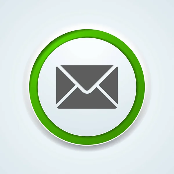 白色背景上的电子邮件圆形按钮 — 图库矢量图片