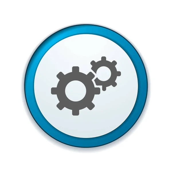 Getriebe Symbol Blauem Kreis Auf Weißem Hintergrund — Stockvektor