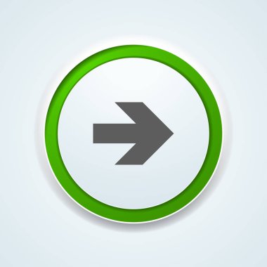 Sağ ok düğmesini beyaz arka plan üzerinde yuvarlak