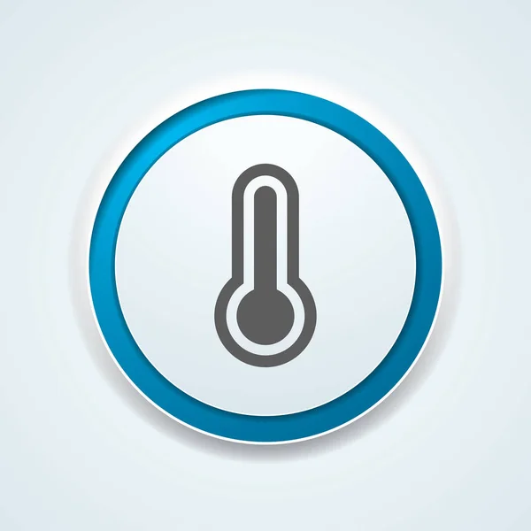 Temperature Button Blue Circle White Background — Stock Vector