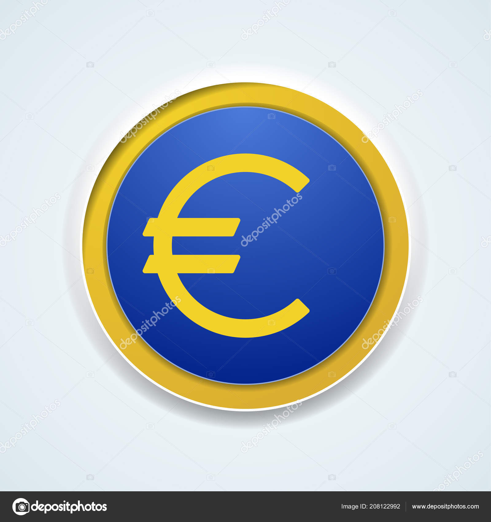 欧元按钮标志图标图库矢量图©Yuriy_Vlasenko 208122992