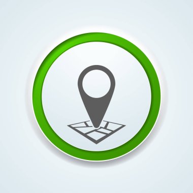 GPS konumu sembolü. Düz tasarım stili