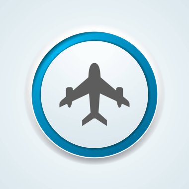 Uçak düzlemi simgesi, vektör, illüstrasyon