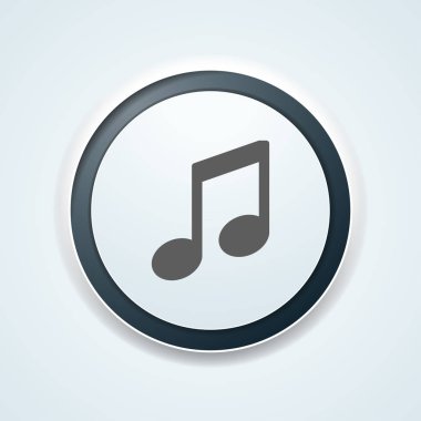 Müzik Not düz simgesi, vektör, illüstrasyon