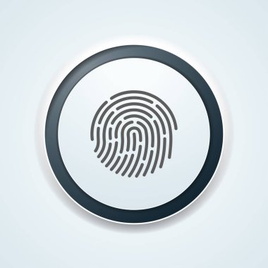 Beyaz arka plan üzerinde parmak izi ile Internet düğmesi 