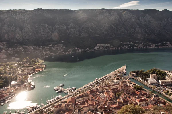 Vista Panorâmica Cidade Kotor Dia Ensolarado Montenegro 2018 — Fotografia de Stock