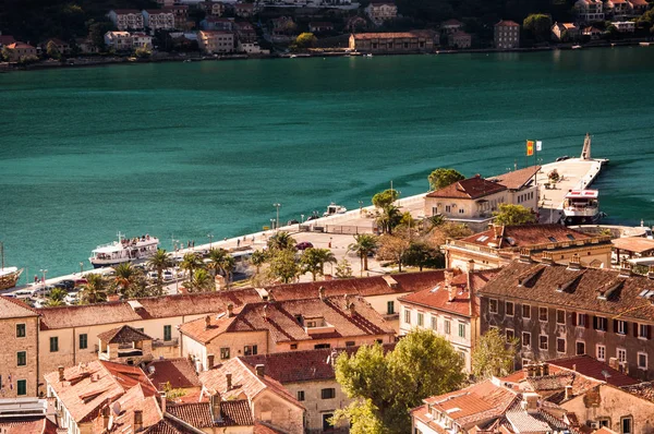 Vista Cidade Costeira Velha Kotor Montenegro — Fotografia de Stock