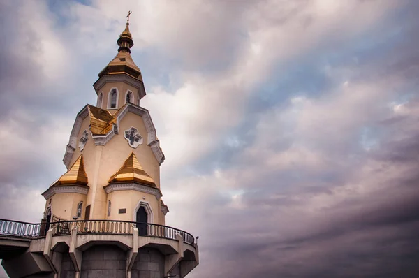 Szent Miklós Templom Víz Kijev Ukrajna 2018 — Stock Fotó