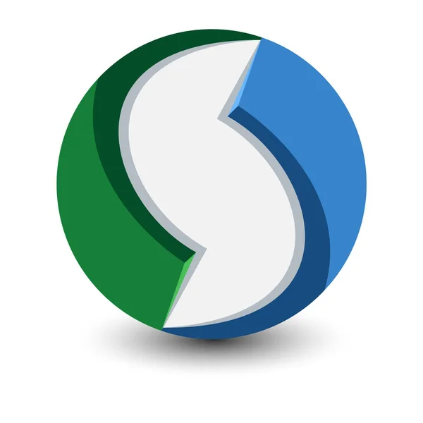 Компания Сферический Зеленый Синий Логотип Вектор Иллюстрация Эко Концепция — стоковый вектор