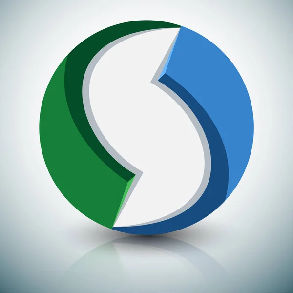 Företaget Sfäriska Gröna Och Blå Logotyp Vektor Illustration Eco Koncept — Stock vektor