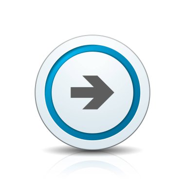 Sağ ok düğmesini beyaz arka plan üzerinde yuvarlak