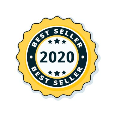 en iyi satıcı 2020 yıl etiket, vektör, illüstrasyon 