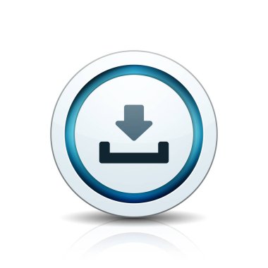 Aşağı ok işareti düğmesini düz simgesi beyaz arka plan üzerinde izole illüstrasyon vektör, kavram Download 