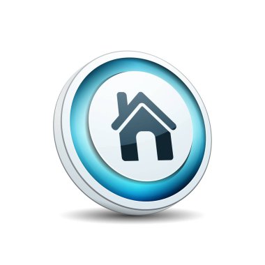 düğme ile ev simgesini, vektör, illüstrasyon