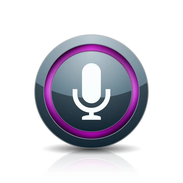 Ikona Mikrofonu Hlas Izolovaných Bílém Pozadí Vektorové Ilustrace — Stockový vektor