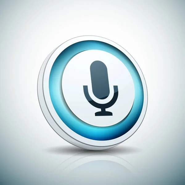 Ikona Mikrofonu Hlas Izolovaných Bílém Pozadí Vektorové Ilustrace — Stockový vektor