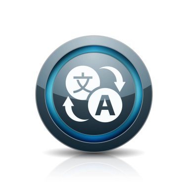 Tercüme düğme simgesi, vektör, illüstrasyon