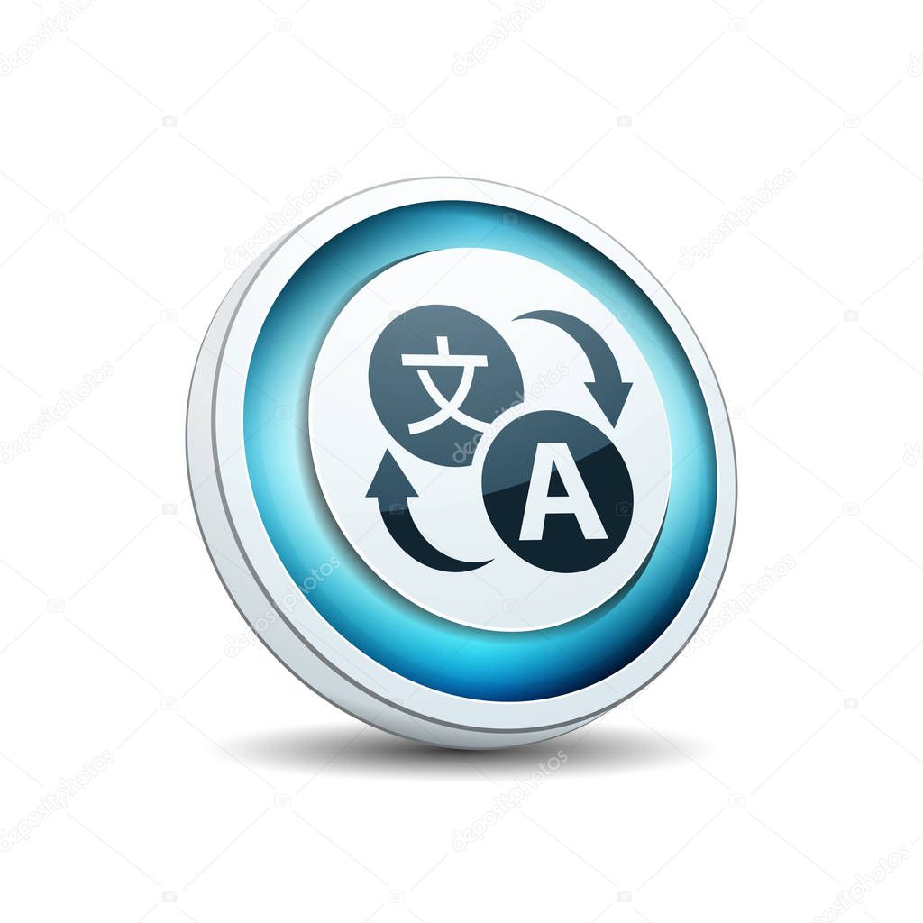 Translate button icon, vector, illustration