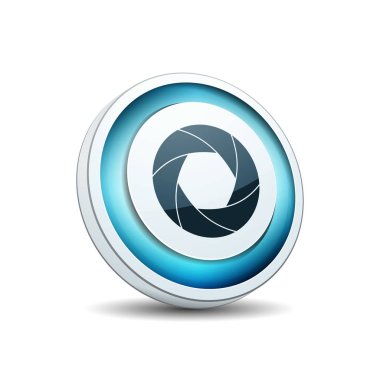 Fotoğraf makinesi obtüratör diyafram simgesi beyaz arka plan üzerinde izole