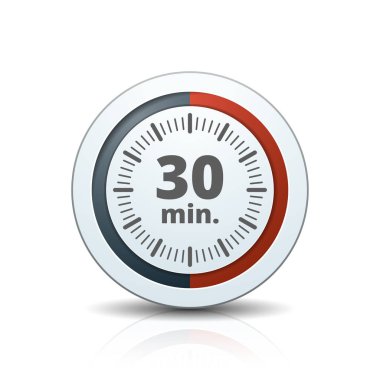 30 dakika zamanlayıcı simgesi, vektör, illüstrasyon