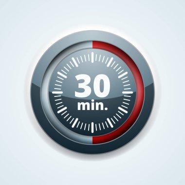 30 dakika zamanlayıcı simgesi, vektör, illüstrasyon