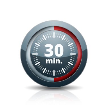 30 dakika zamanlayıcı simgesi, vektör, illüstrasyon