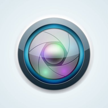 Fotoğraf makinesi obtüratör Diyafram simgesiyle