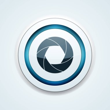 Fotoğraf makinesi obtüratör Diyafram simgesiyle