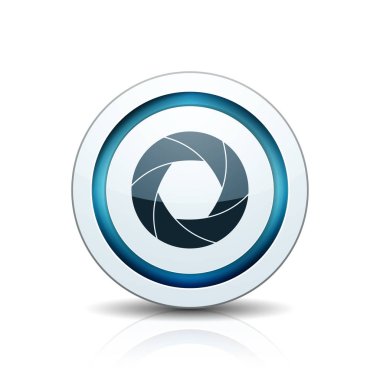 Fotoğraf makinesi obtüratör Diyafram simgesiyle