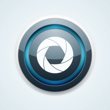 Fotoğraf makinesi obtüratör Diyafram simgesiyle