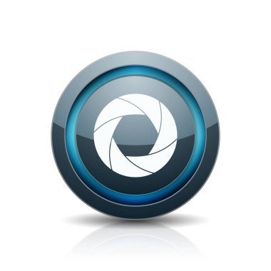 Fotoğraf makinesi obtüratör Diyafram simgesiyle