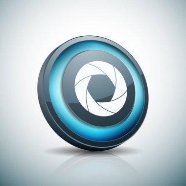 Fotoğraf makinesi obtüratör Diyafram simgesiyle