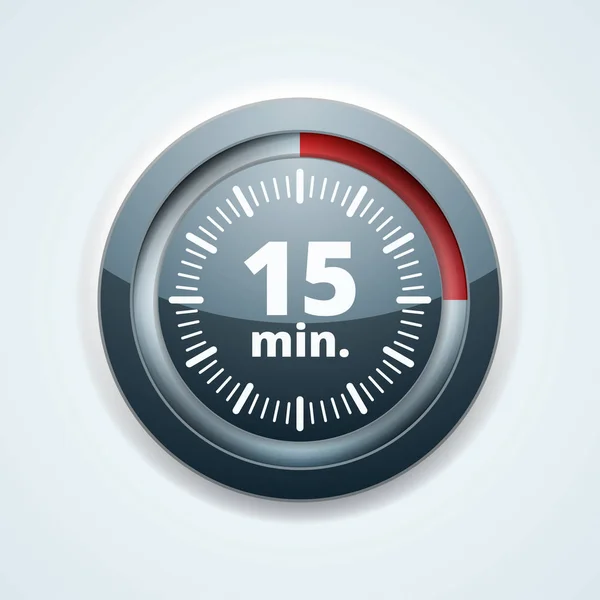 Minuten Timer Pictogram Geïsoleerd Een Witte Achtergrond Vector Illustratie — Stockvector