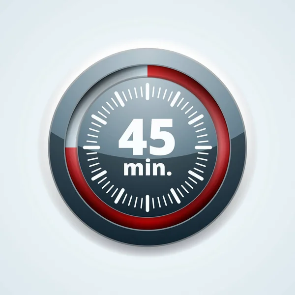 Minuten Timer Pictogram Geïsoleerd Een Witte Achtergrond Vector Illustratie — Stockvector