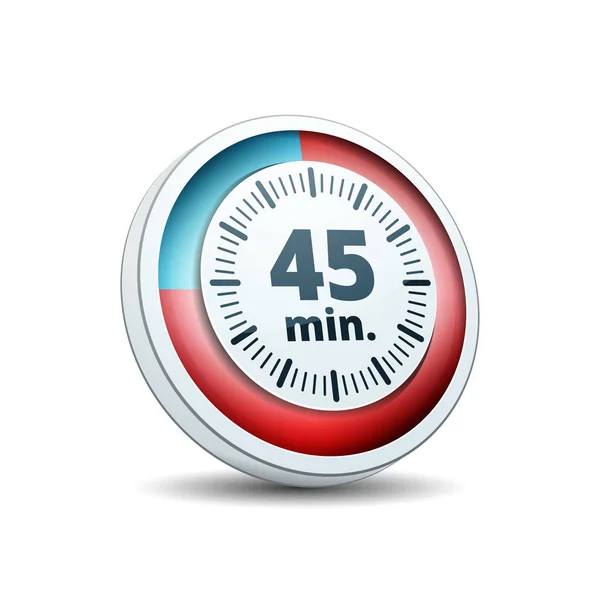 Minuten Timer Pictogram Geïsoleerd Een Witte Achtergrond Vector Illustratie — Stockvector