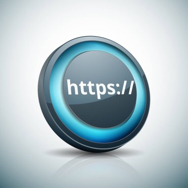 https güvenli düğmesini, vektör, illüstrasyon