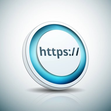 https güvenli düğmesini, vektör, illüstrasyon