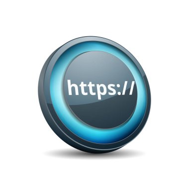 https güvenli düğmesini, vektör, illüstrasyon